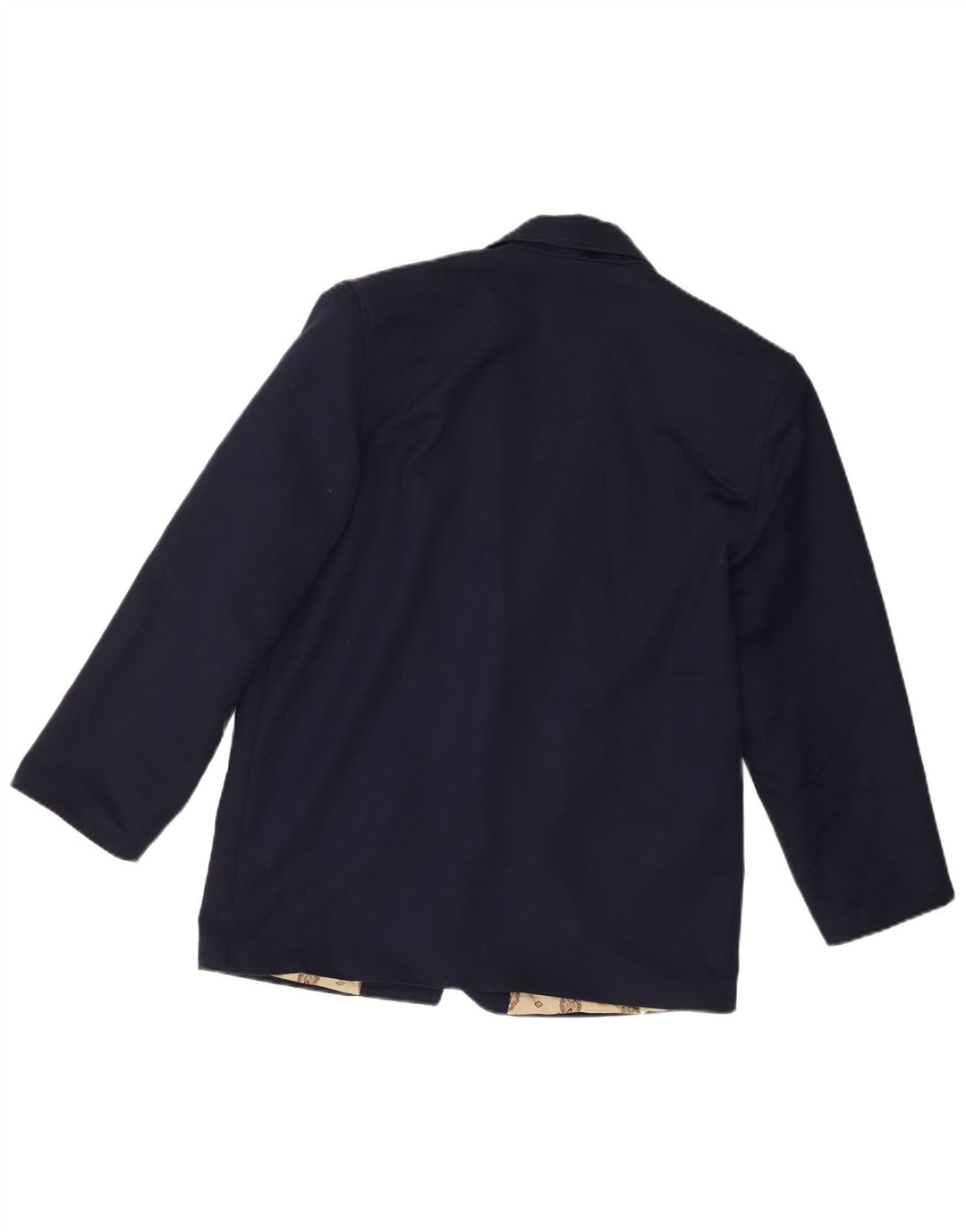 Vintage Damen 1 Knopf Blazer Jacke UK 14 Medium Marineblau Polyester