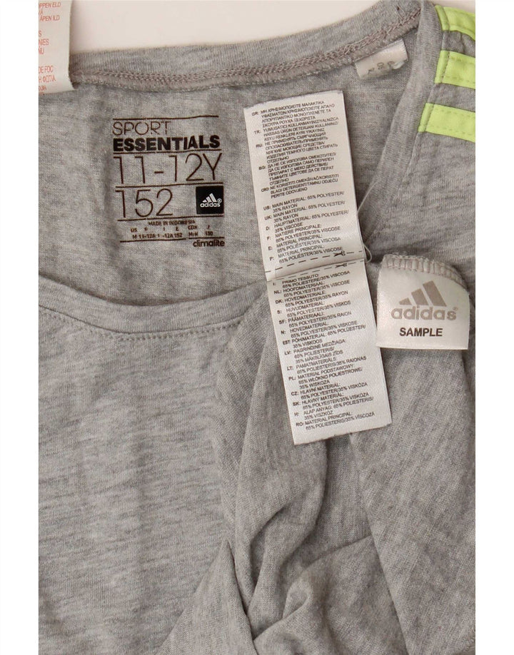 Adidas Jungen Climalite T-Shirt Top 11-12 Jahre Grau Polyester