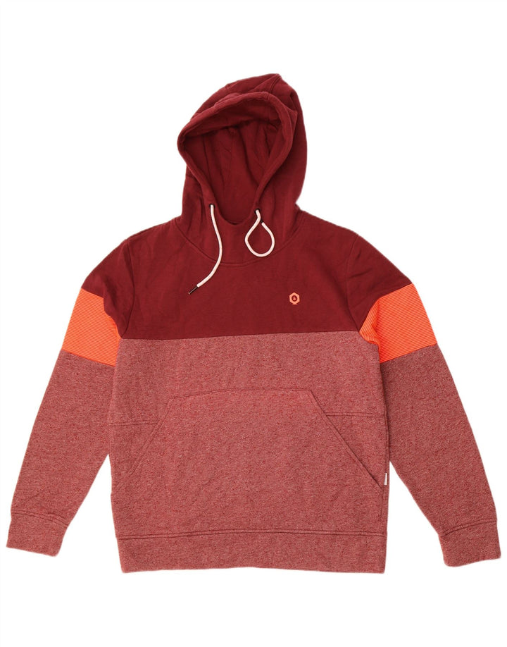 Jack & Jones Herren-Kapuzenpullover aus Polyester in mittlerem Burgund-Farbblock-Design