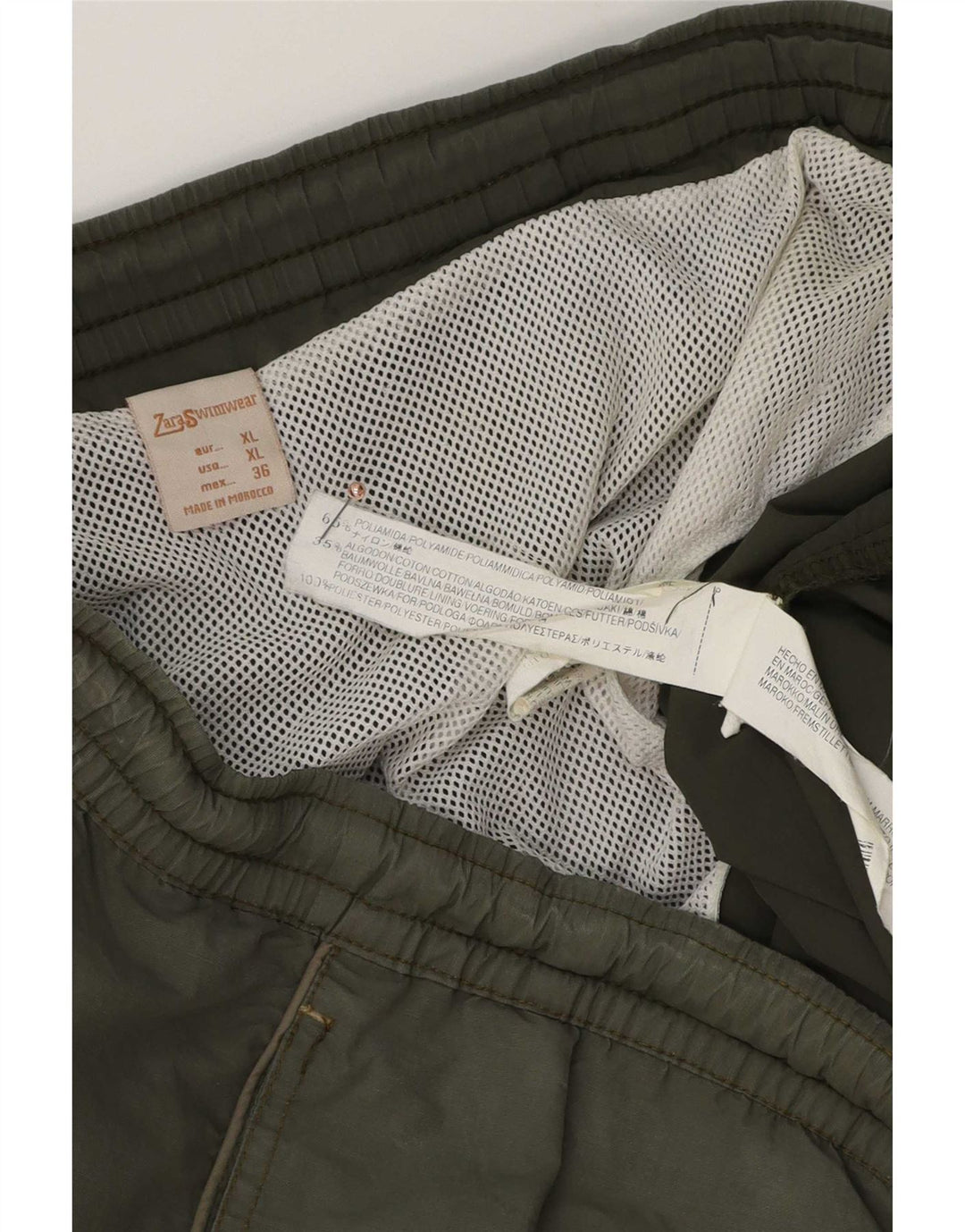 Zara Herren Badeshorts XL Grün Polyamid