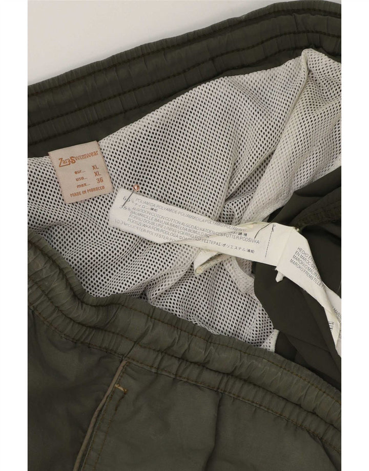Zara Herren Badeshorts XL Grün Polyamid
