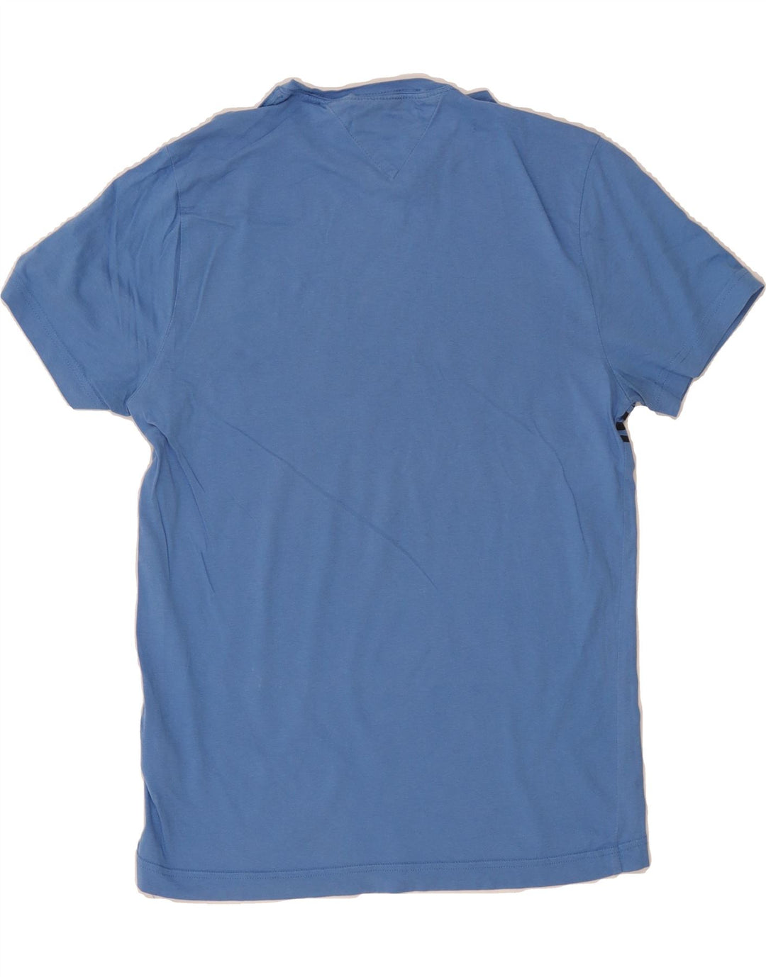 TOMMY HILFIGER Mens Graphic T-Shirt Top Medium Blue Striped Cotton Vintage Tommy Hilfiger and Second-Hand Tommy Hilfiger from Messina Hembry 