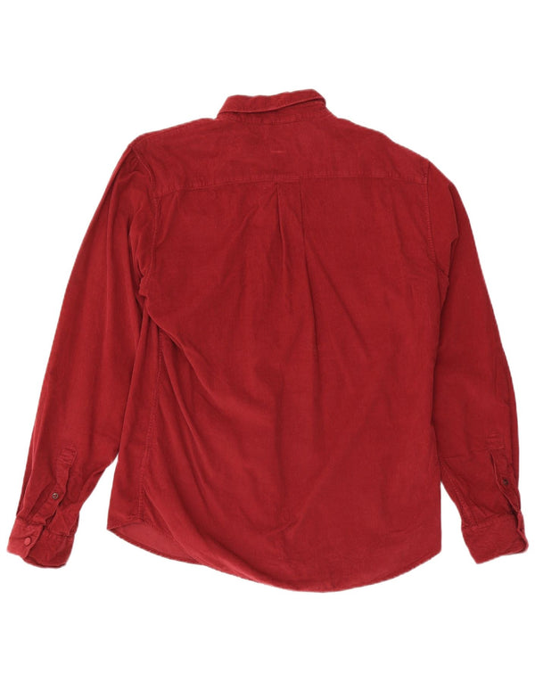 JIGSAW Mens Corduroy Shirt Large Red Cotton