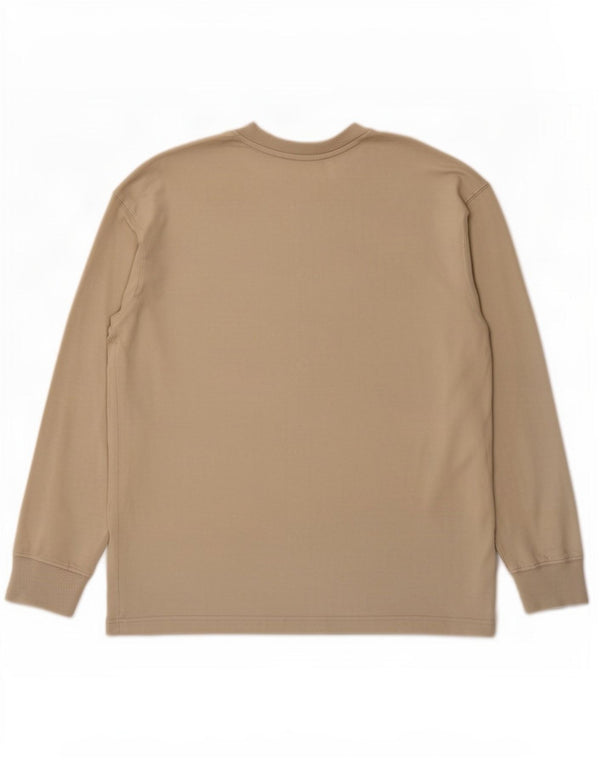 Zara Damen-Oversize-Oberteil, langärmelig, mittelbeige Baumwolle