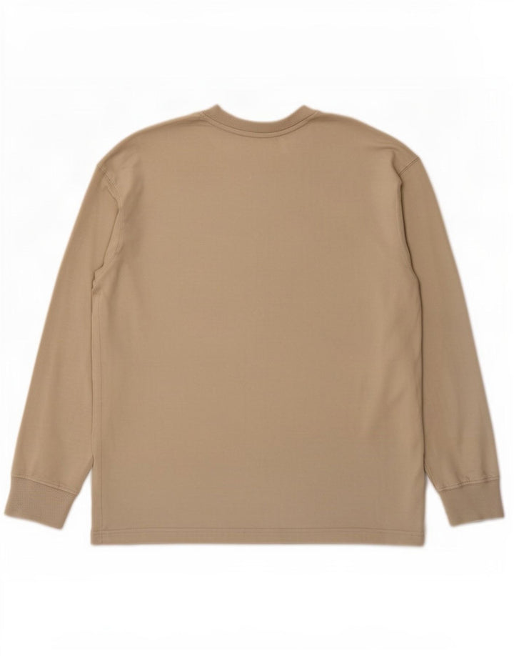 Zara Damen-Oversize-Oberteil, langärmelig, mittelbeige Baumwolle