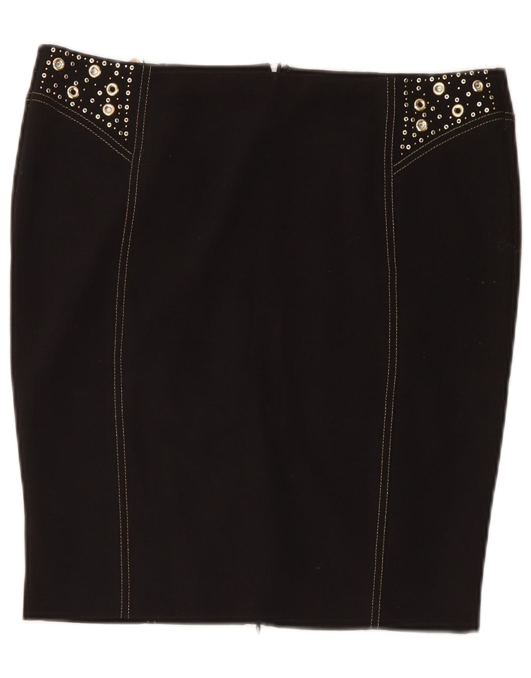 Roccobarocco Damen Bleistiftrock IT 46 Large W34 Schwarz Polyester