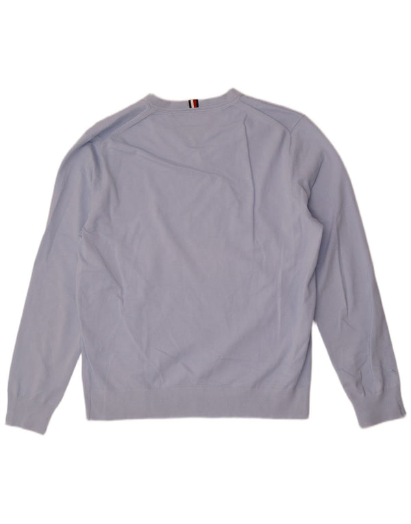 Tommy Hilfiger Damen-Pullover mit V-Ausschnitt, UK 22 3XL, blaue Baumwolle