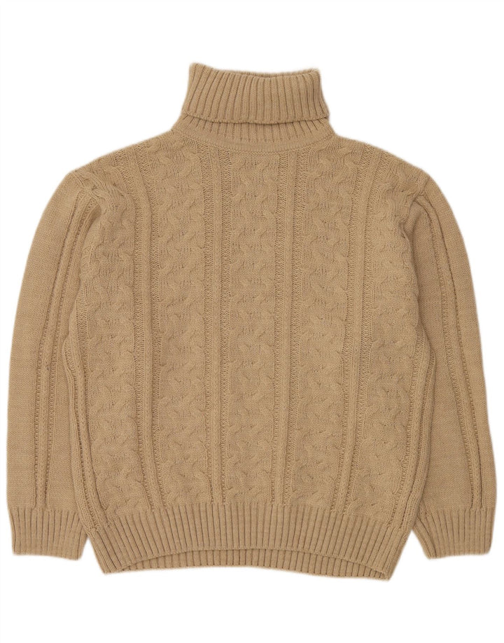 VINTAGE Rollkragenpullover für Herren, Größe 52, groß, beige, Polyacryl