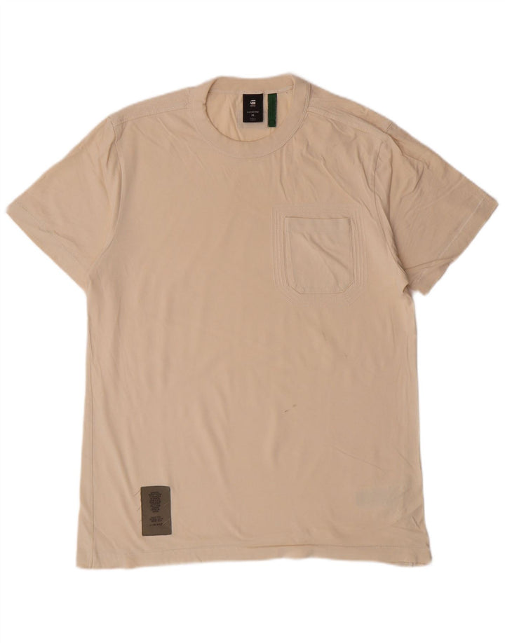 G-STAR Herren T-Shirt Top Medium Off White Baumwolle