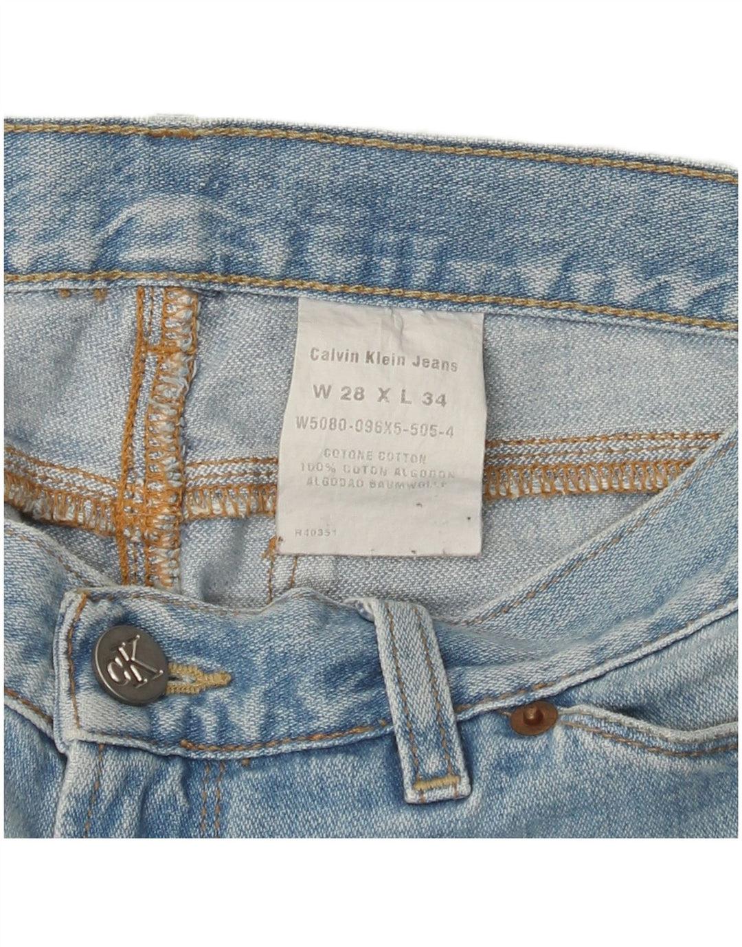 CALVIN KLEIN Damen Bootcut-Jeans W28 L30 Blaue Baumwolle