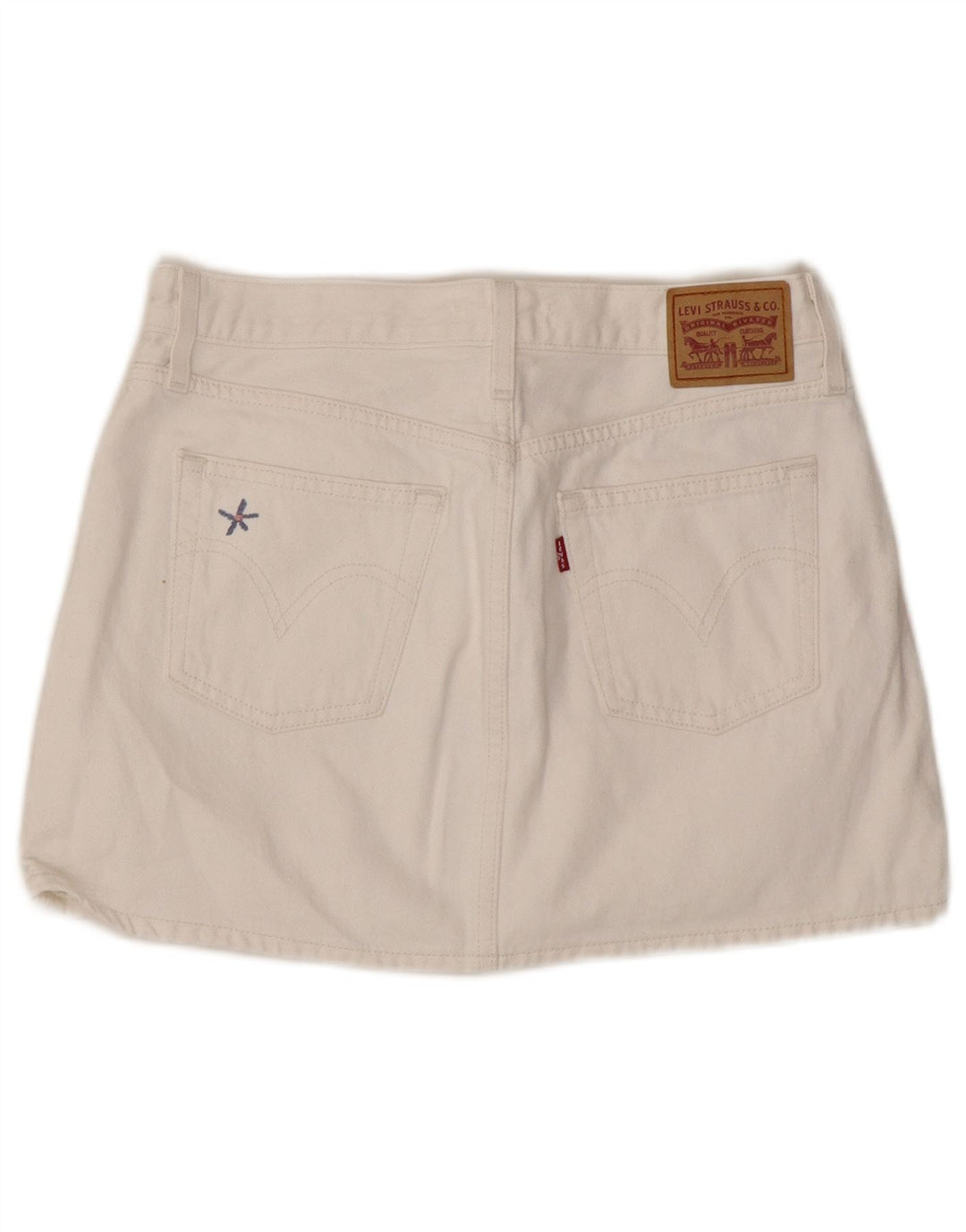 Levi's Damen-Jeansrock W27 Small aus weißer Baumwolle