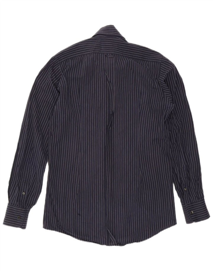 Dolce & Gabbana Herrenhemd Größe 40 15 3/4 Mittel Marineblau Nadelstreifen