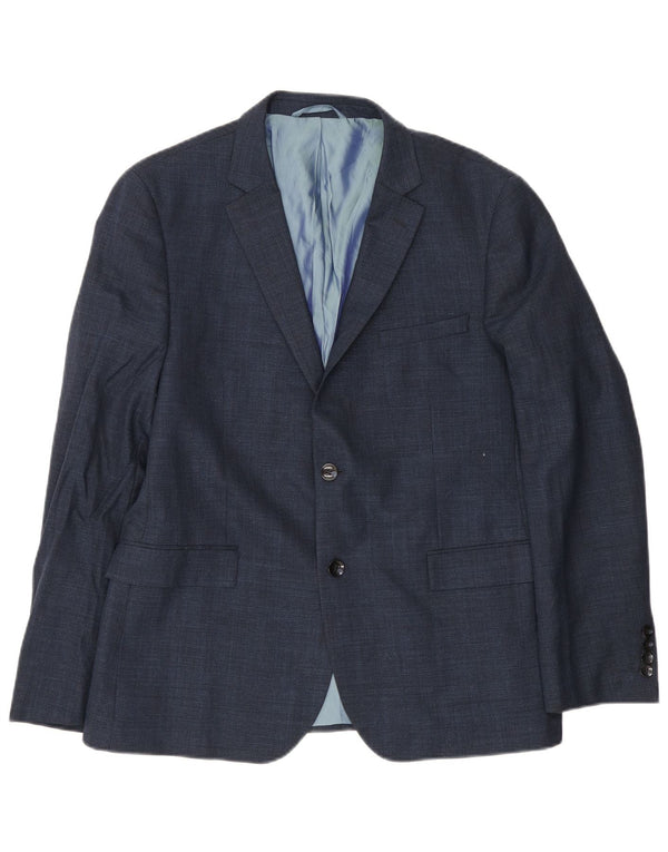 Dkny Herren-Blazer mit 2 Knöpfen, schmale Passform, EU 54, 2XL, marineblaue Wolle