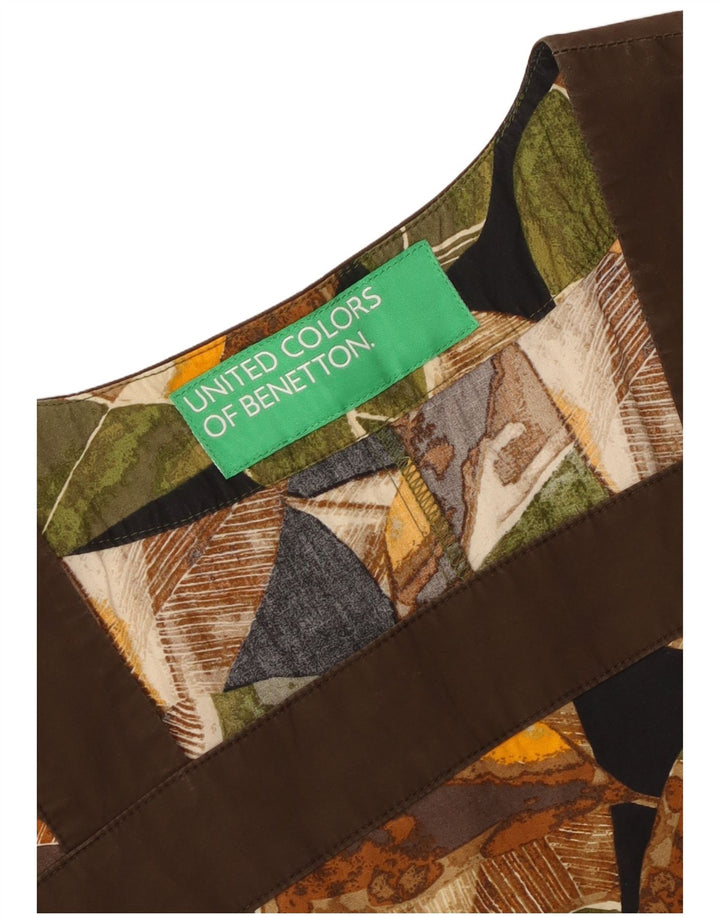 Benetton Damen A-Linien-Kleid UK 12 Medium Mehrfarbig mit Blumenmuster