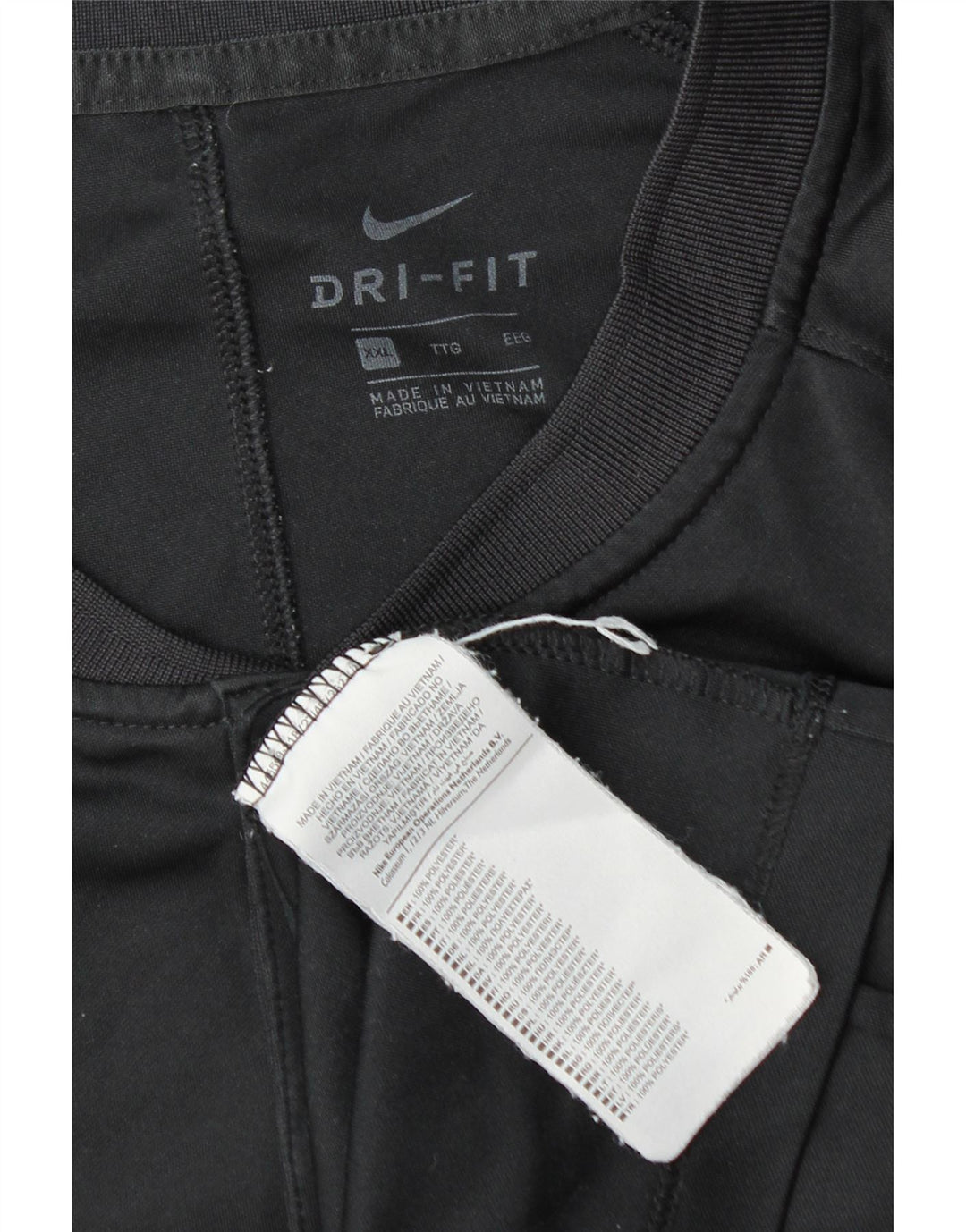 Nike Herren Dri Fit T-Shirt Top 2XL Schwarz Polyester
