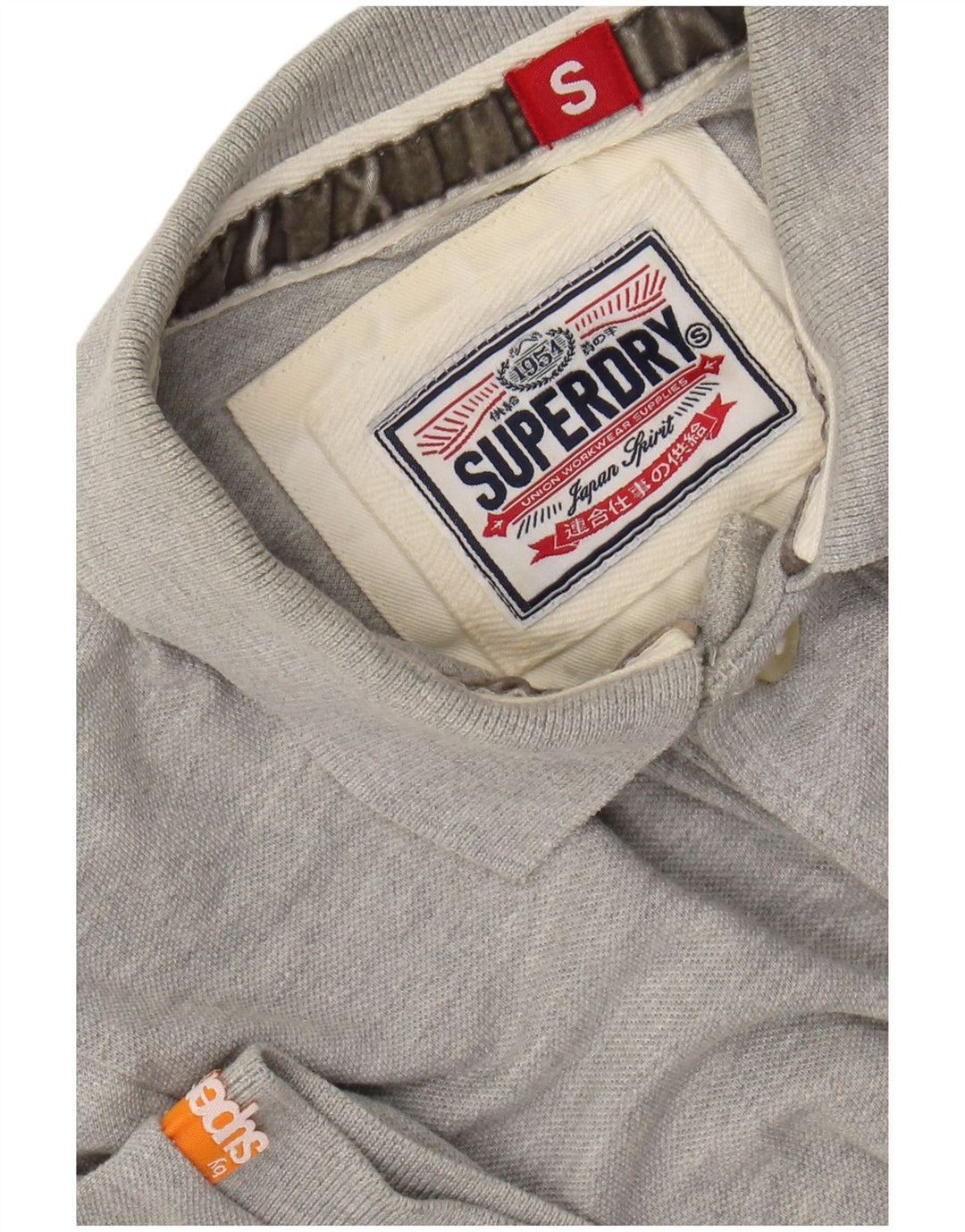 SUPERDRY Herren-Poloshirt mit Grafik, klein, grau meliert