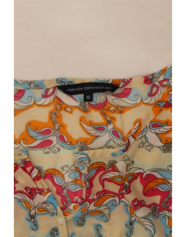 French Connection Damen-Kleid in A-Linie mit 3/4-Ärmeln, Gr. 10, Größe S, Mehrfarbig
