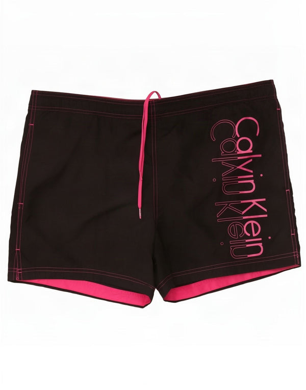 Calvin Klein Womens Graphic Swimming Shorts UK 18 XL Black