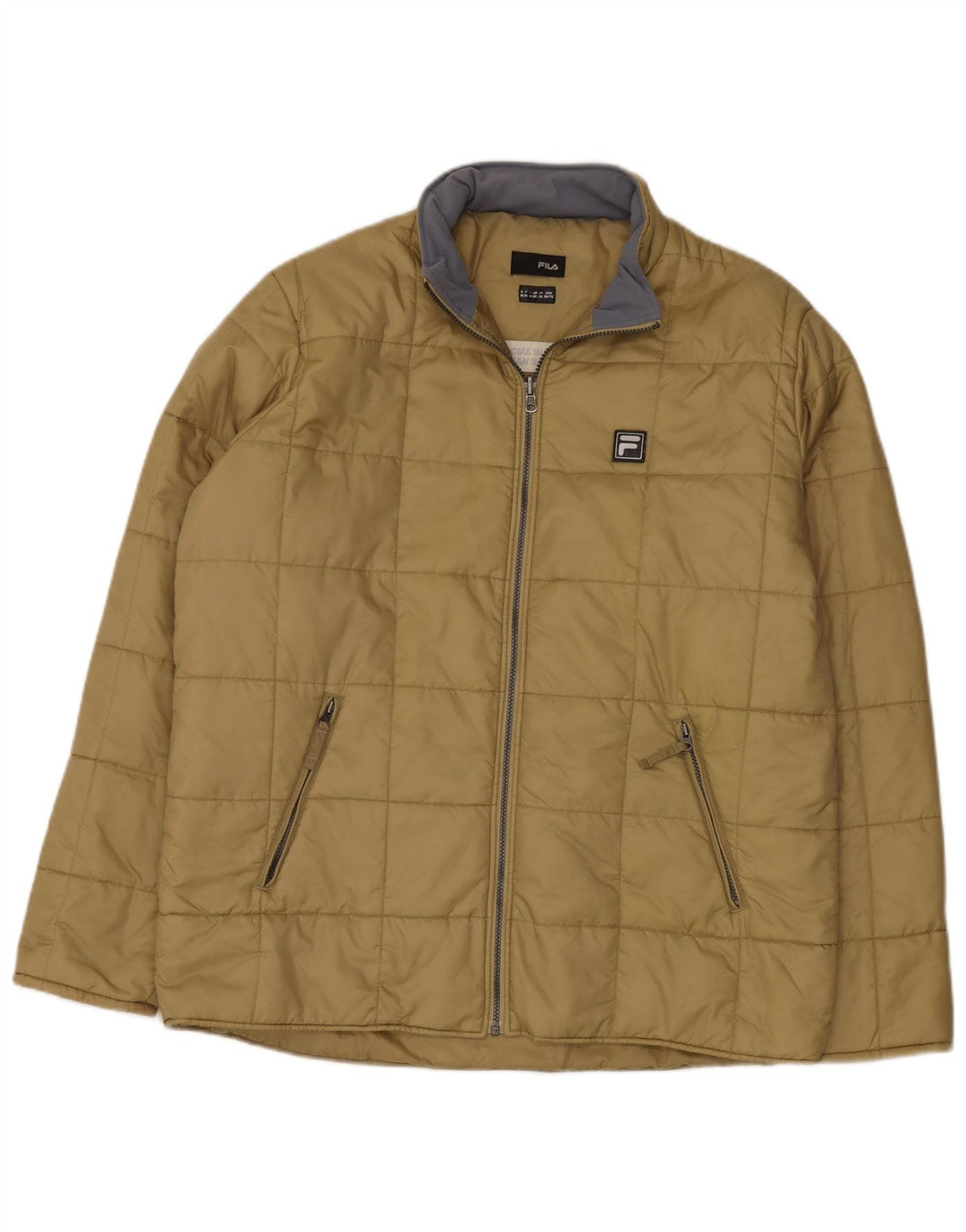 FILA Herren Wattierte Jacke UK 44 2XL Beige Polyamid