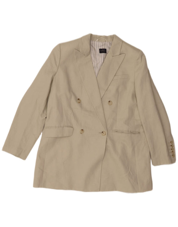 Marks & Spencer Zweireihiger Damen-Blazer, Gr. 40, Beige
