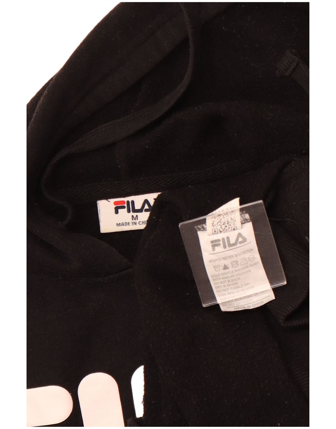 FILA Damen Graphic Hoodie Pullover UK 14 Mittelschwarzes Polyester