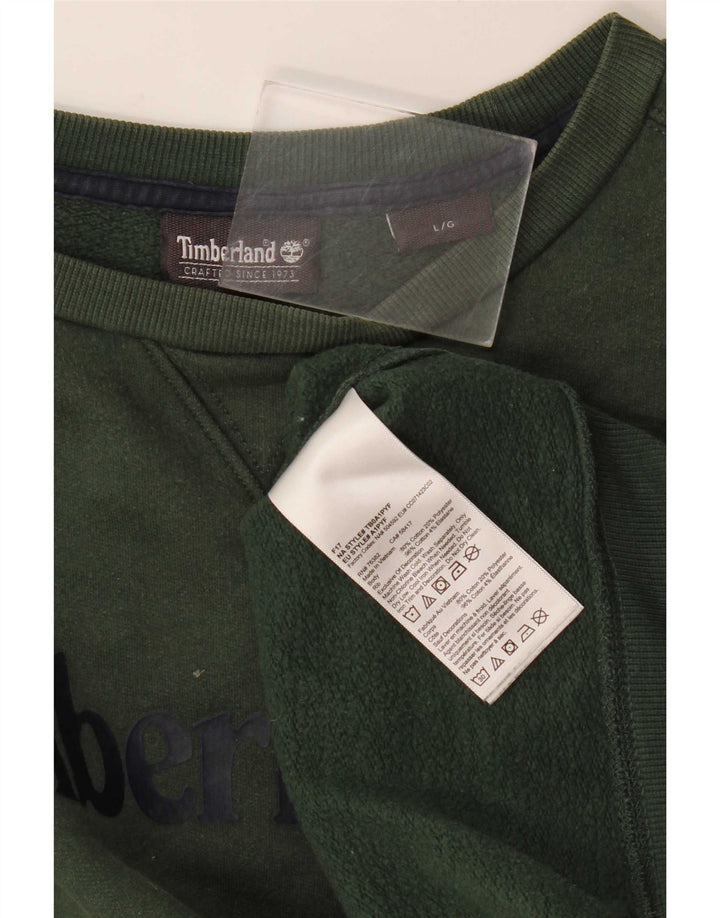 Timberland Herren Grafik-Sweatshirt-Pullover, groß, grüne Baumwolle