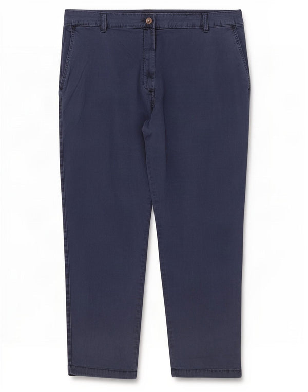 Marks & Spencer Damen gerade Chino-Hose, UK 18, XL, W38, L27, Blau, Baumwolle