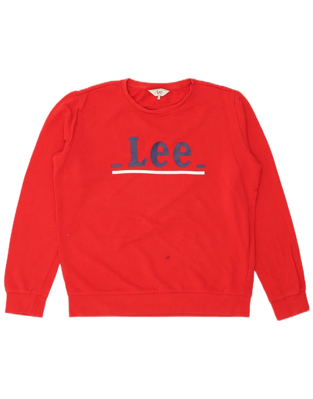 Lee Womens Graphic Regular Fit Sweatshirt Pullover UK 14 Mittelrote Baumwolle