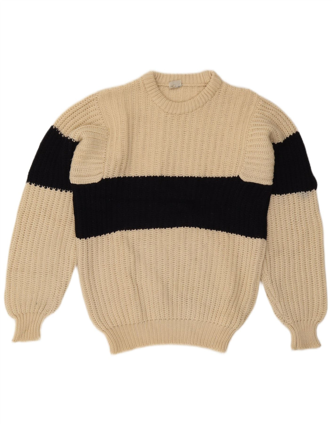 Ocean Star Herren-Pullover mit Rundhalsausschnitt, Größe 48, Mittelbeige, Farbblock