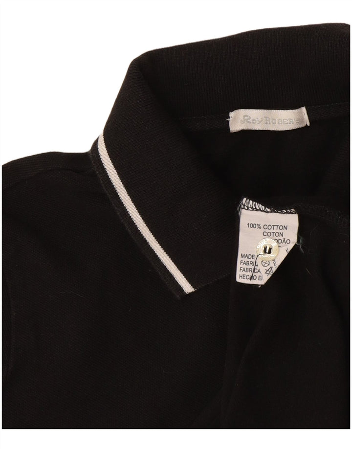 Roy Rogers Damen Poloshirt UK 12 Mittelschwarze Baumwolle