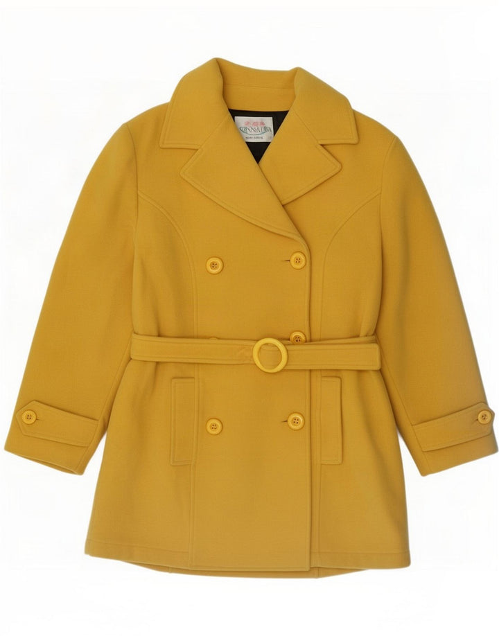 Mona Lisa Damen Pea Coat UK 12 Mittelgelbe Wolle