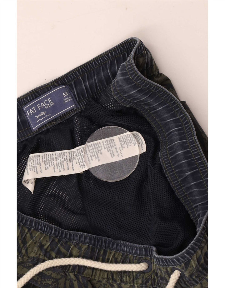 Fat Face Herren-Badeshorts aus mittelgrünem, geblümtem Polyester