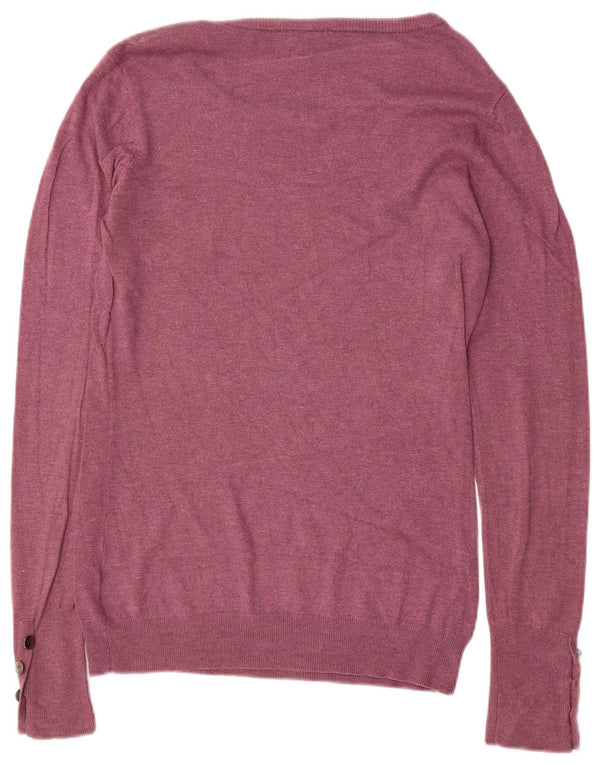 WAREHOUSE Damen-Pullover mit U-Boot-Ausschnitt, UK 12, mittelviolette Viskose