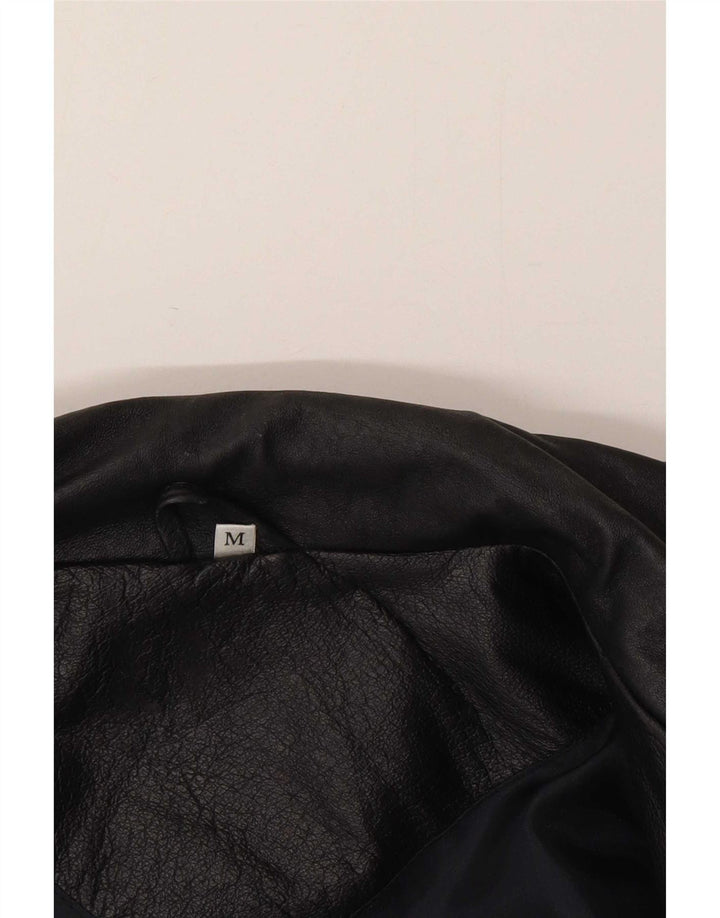 Vintage Herren Leder Bikerjacke UK 38 Mittelschwarzes Leder