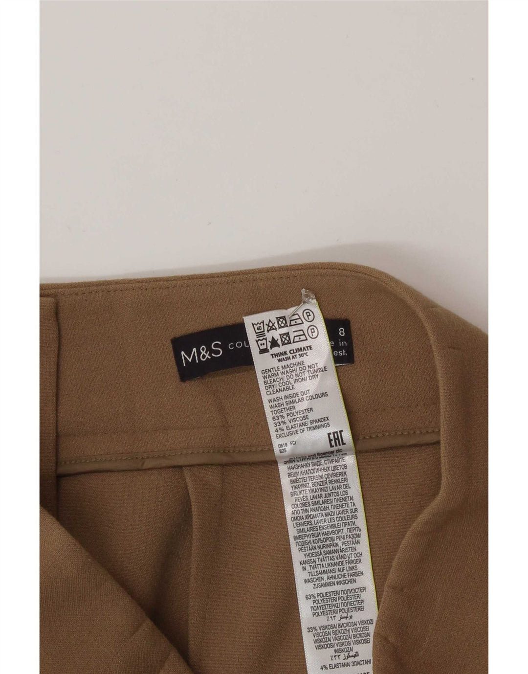 Marks & Spencer Damen A-Linien-Rock UK 8 Small W26 Beige Polyester