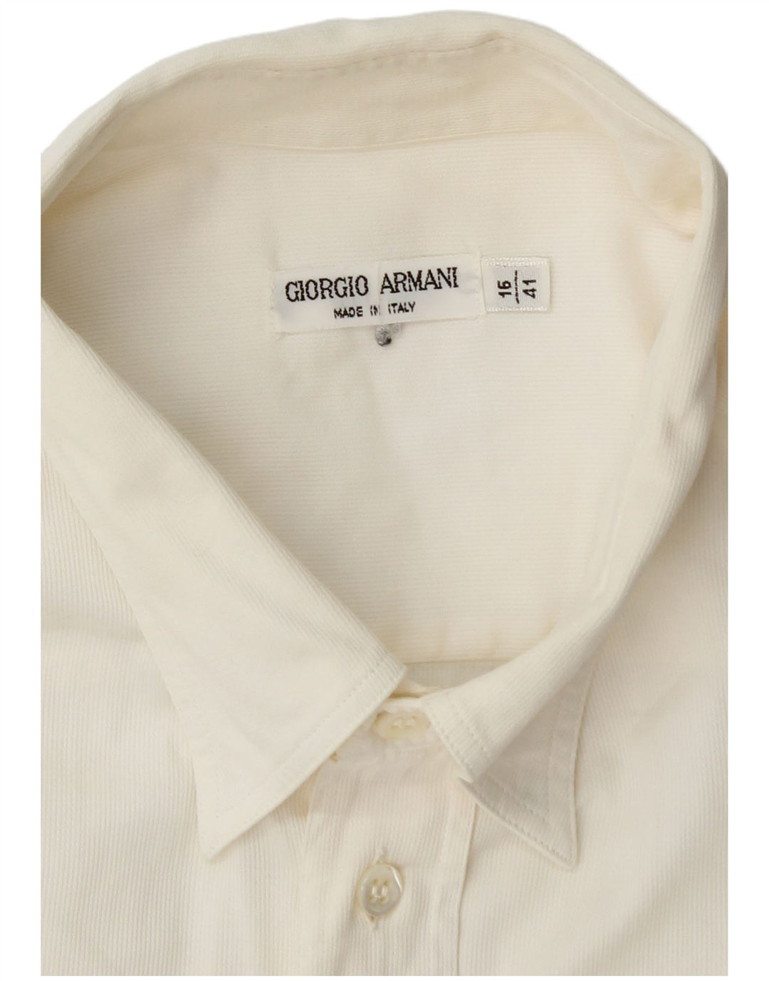 GIORGIO ARMANI Herrenhemd Größe 16 41 Large Off White