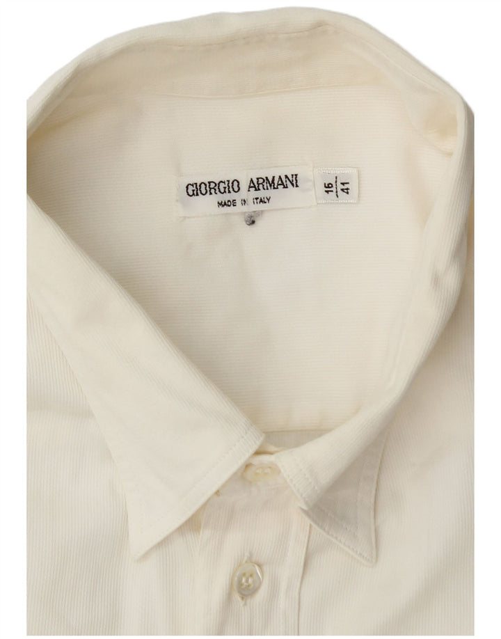 GIORGIO ARMANI Herrenhemd Größe 16 41 Large Off White