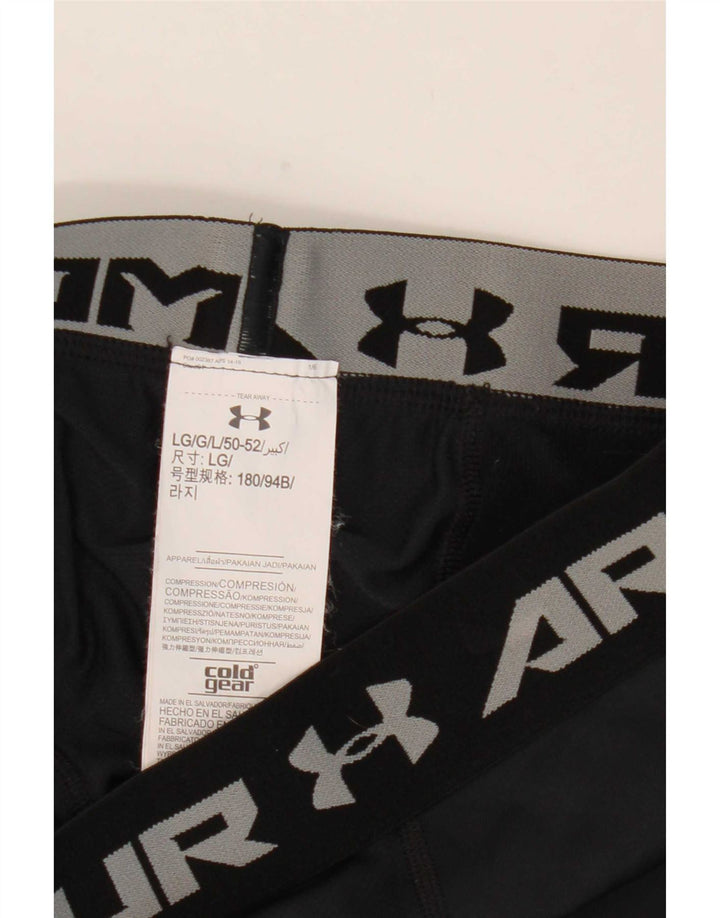 Under Armour Herren Cold Gear Grafik-Leggings, großes schwarzes Polyester