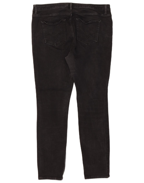 Crew Clothing Damen Skinny Jeans UK 18 XL W36 L29 Schwarze Baumwolle