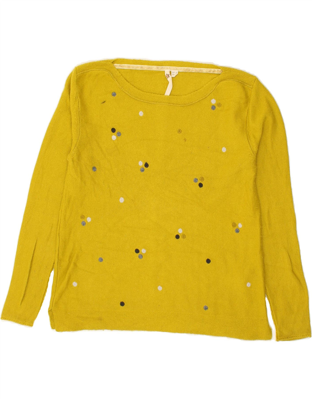 WHITE STUFF Womens Boat Neck Jumper Sweater UK 10 Small Yellow Spotted | Vintage White Stuff | Thrift | Second-Hand White Stuff | Used Clothing | Messina Hembry 