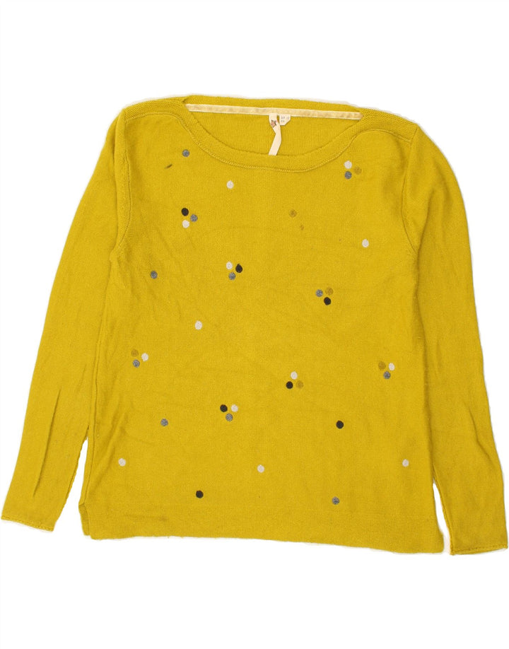WHITE STUFF Womens Boat Neck Jumper Sweater UK 10 Small Yellow Spotted | Vintage White Stuff | Thrift | Second-Hand White Stuff | Used Clothing | Messina Hembry 