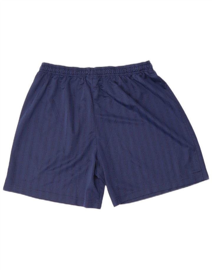 Umbro Herren-Sportshorts XL, marineblaues Nadelstreifen-Polyester