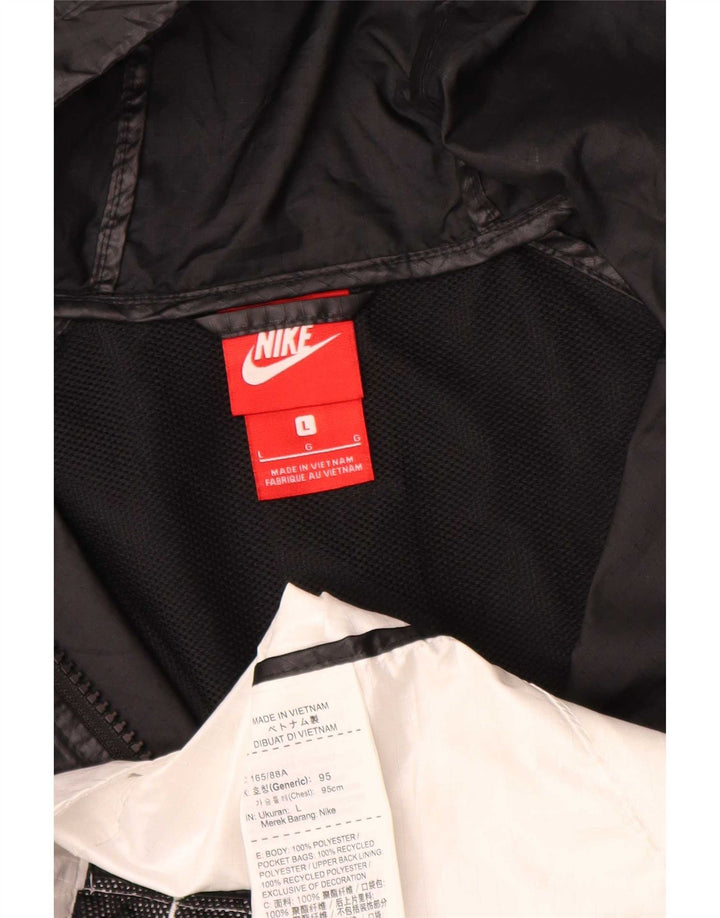 Nike Damen-Regenjacke mit Kapuze, UK 16, Größe L, Schwarz, Colourblock-Polyester
