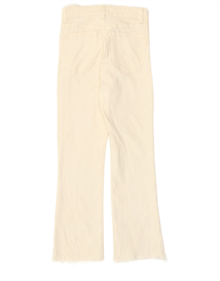 Zara Damen Straight Jeans EU 36 XS W26 L25 Weiße Baumwolle