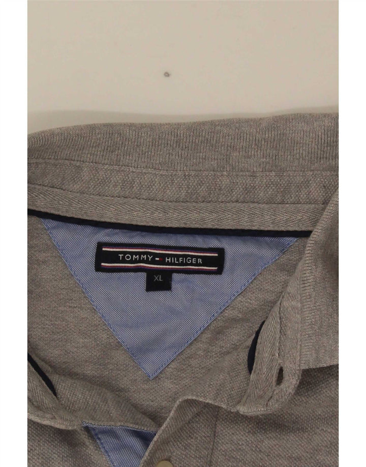Tommy Hilfiger Herren-Poloshirt mit Grafik, XL, grau gestreift