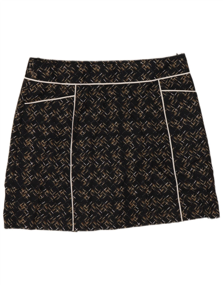 IZOD Damen Minirock US 6 Medium W32 Schwarzes geometrisches Polyester