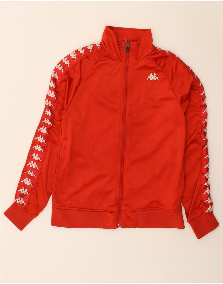 Kappa Womens Graphic Trainingsanzug Top Jacke UK 10 Small Rot Polyester