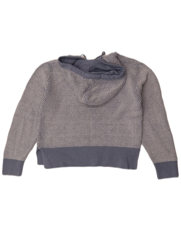 Saltrock Damen-Pullover mit Kapuze, UK 14, mittelblau gefleckte Baumwolle