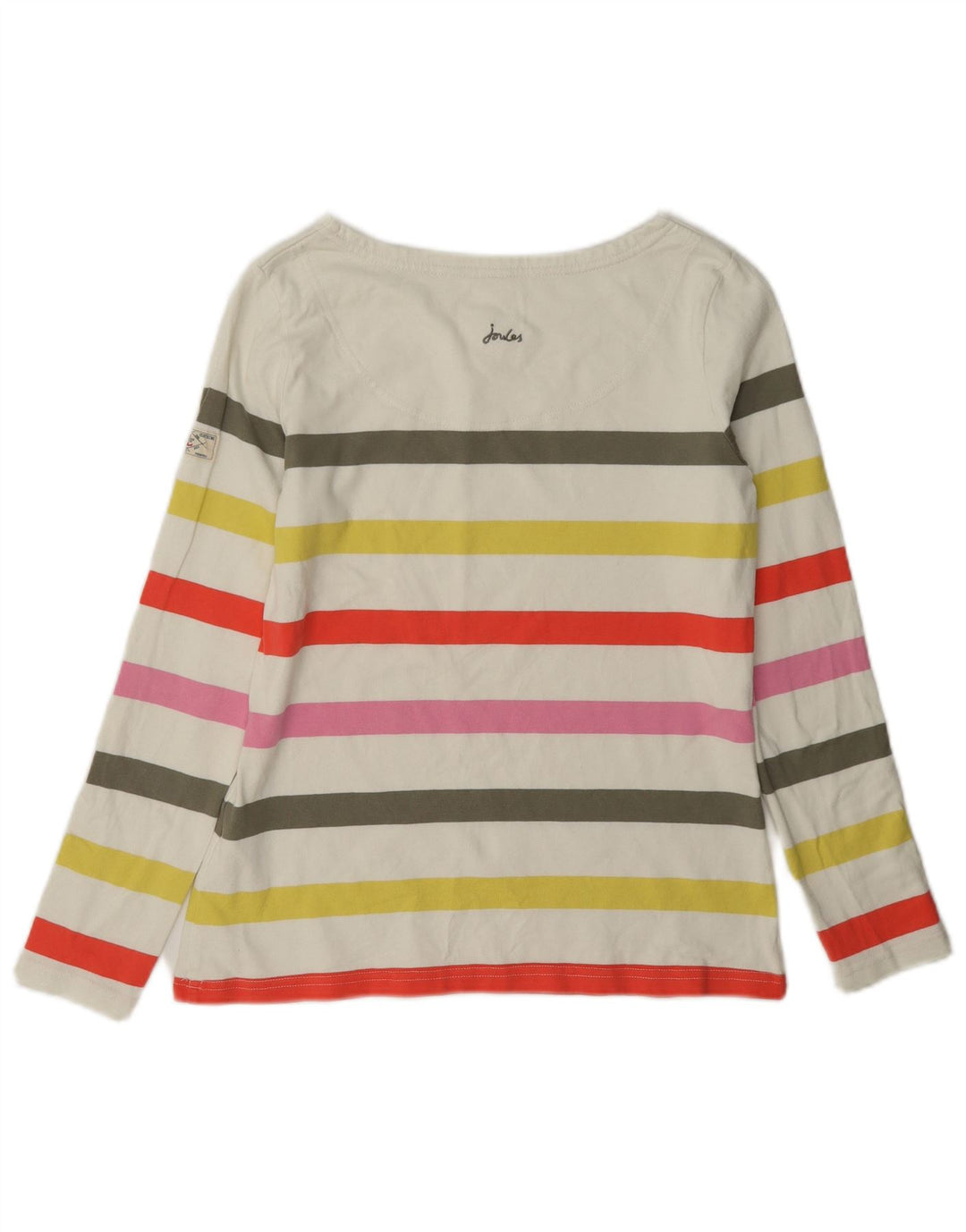 Joules Damen-Top, langärmlig, UK 10, Größe S, mehrfarbig, gestreift, Baumwolle