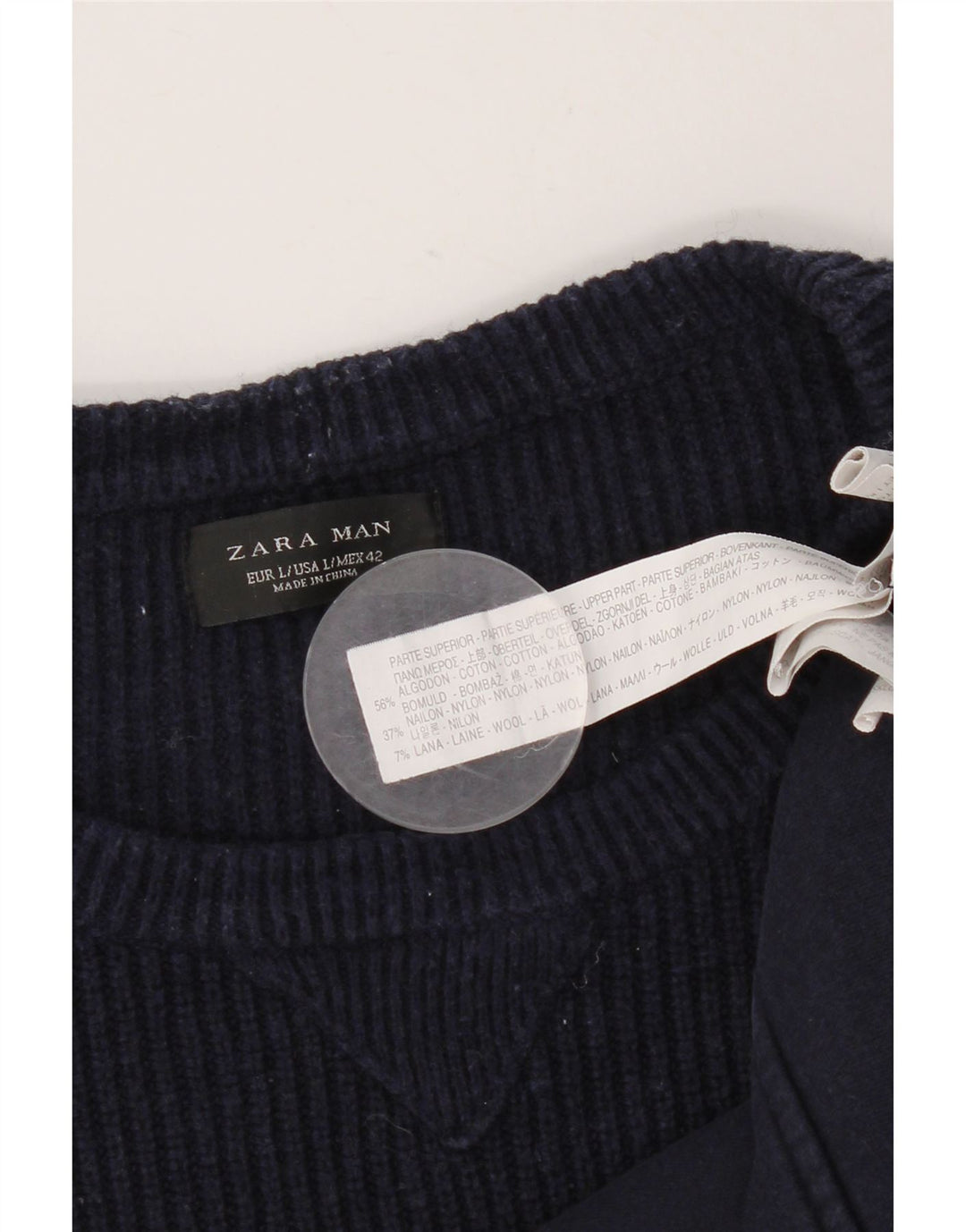 Zara Herren-Sweatshirt, Pullover, groß, marineblau, Baumwolle